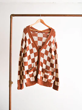 Cardigan bicolor cuadros