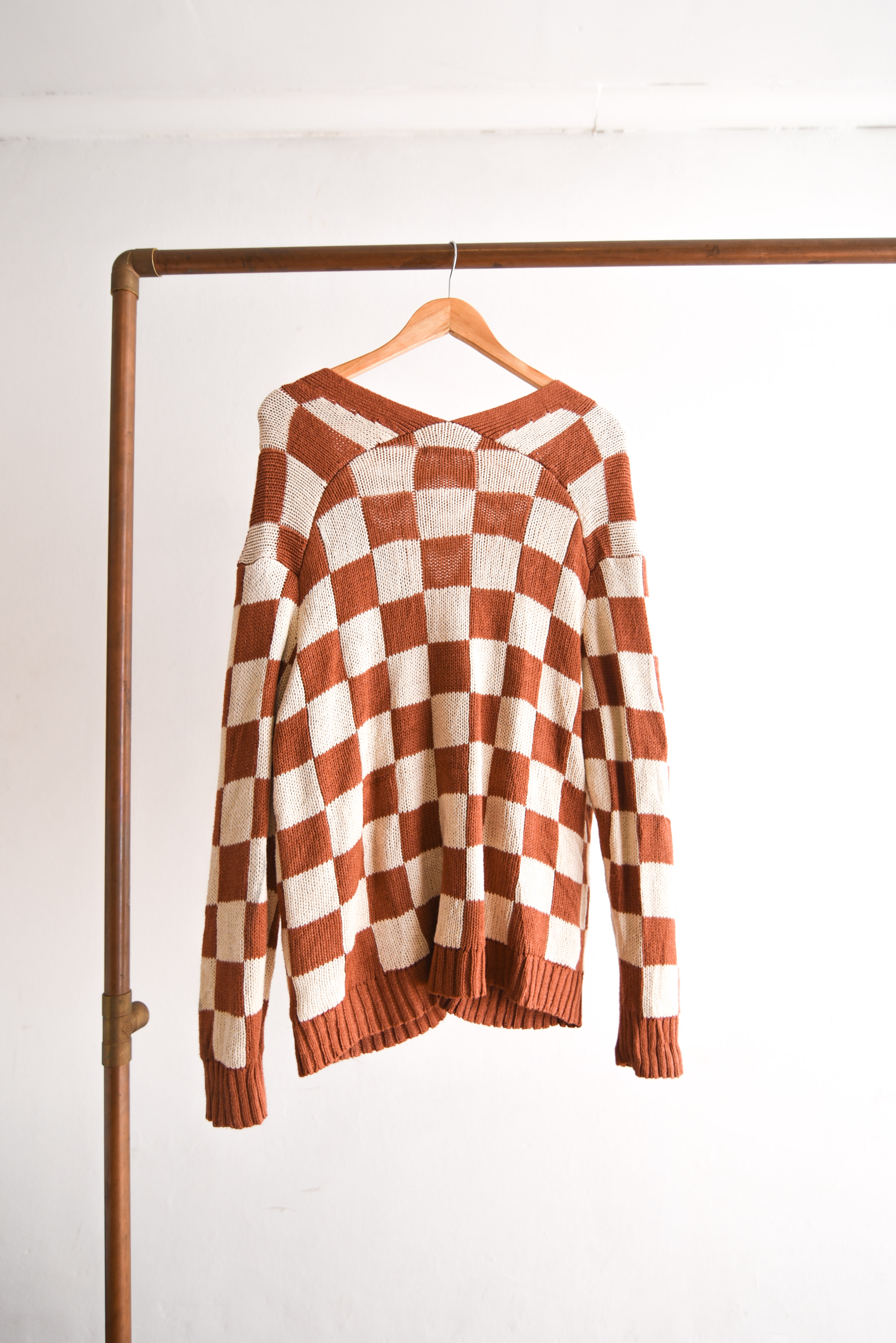 Cardigan bicolor cuadros