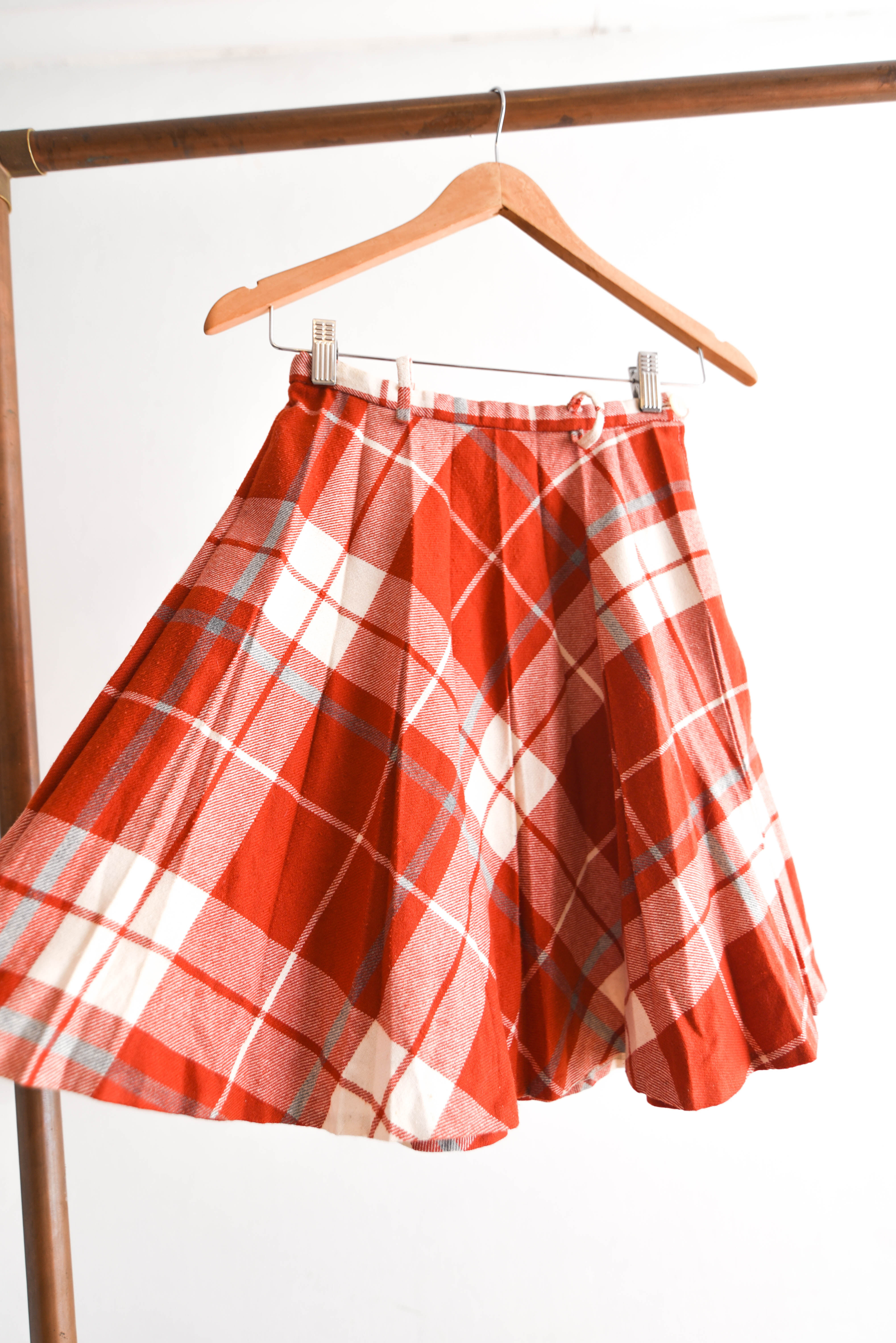 Falda naranja tartán 60s