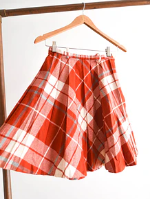 Falda naranja tartán 60s