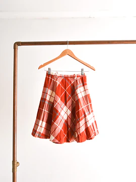 Falda naranja tartán 60s