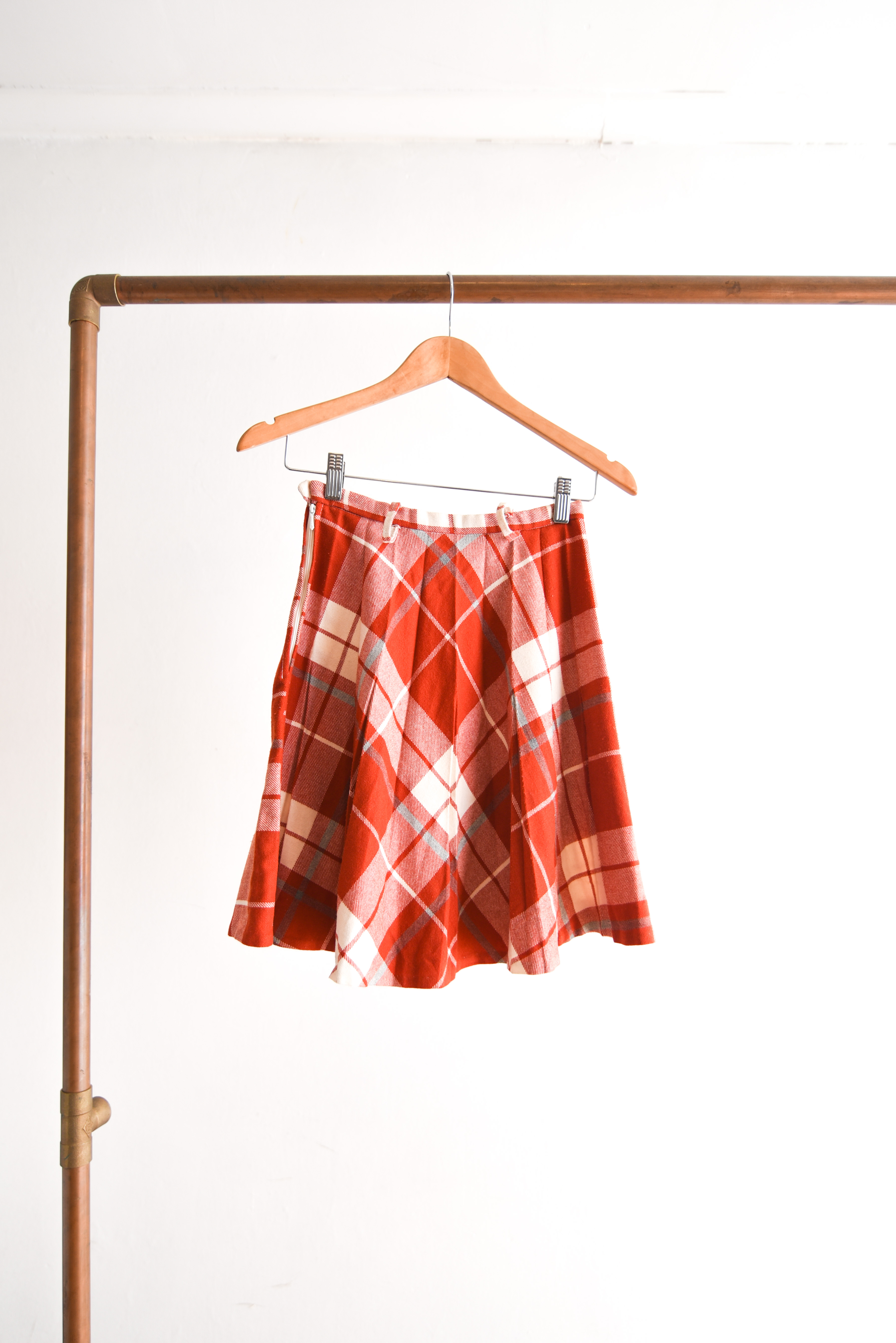 Falda naranja tartán 60s