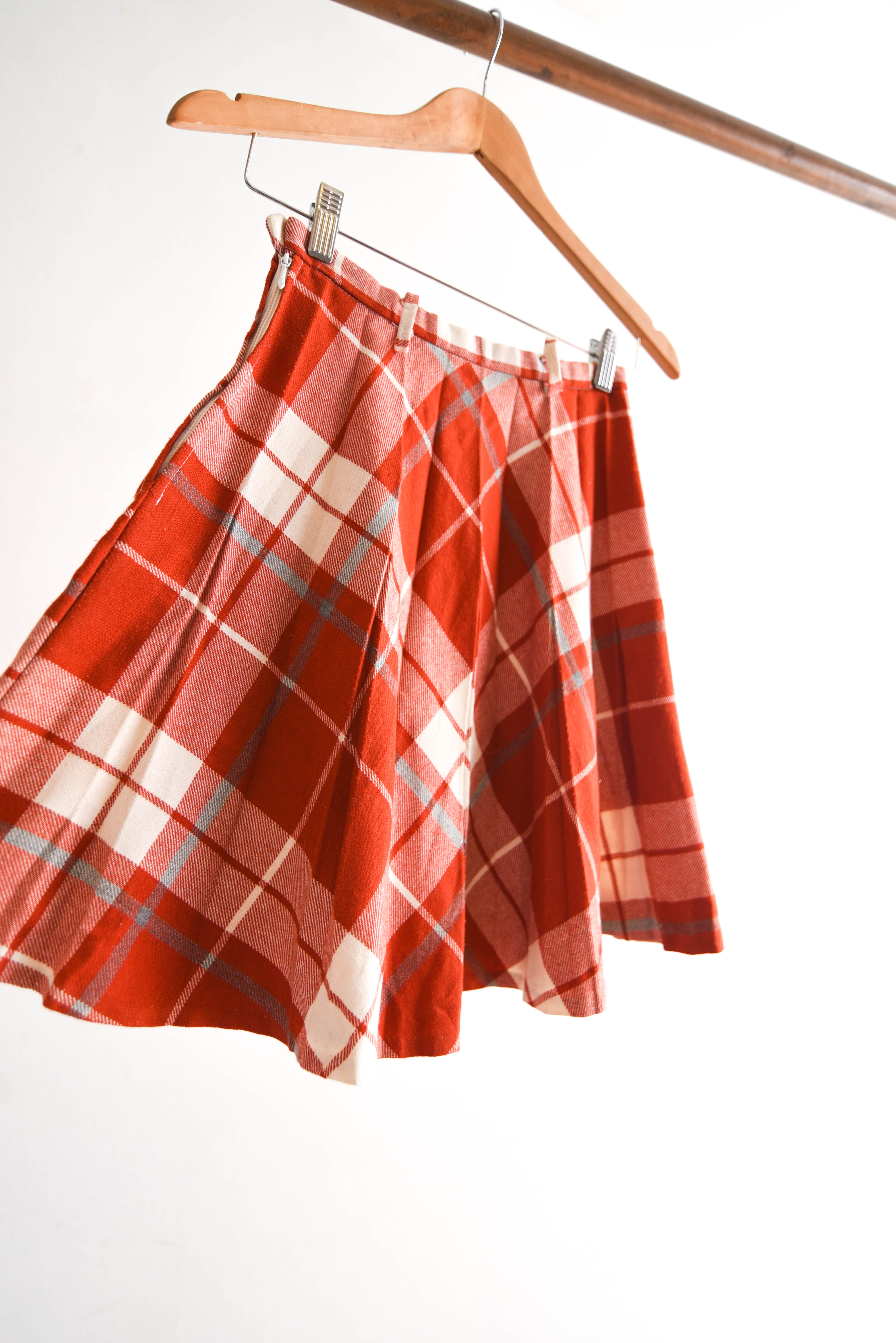 Falda naranja tartán 60s