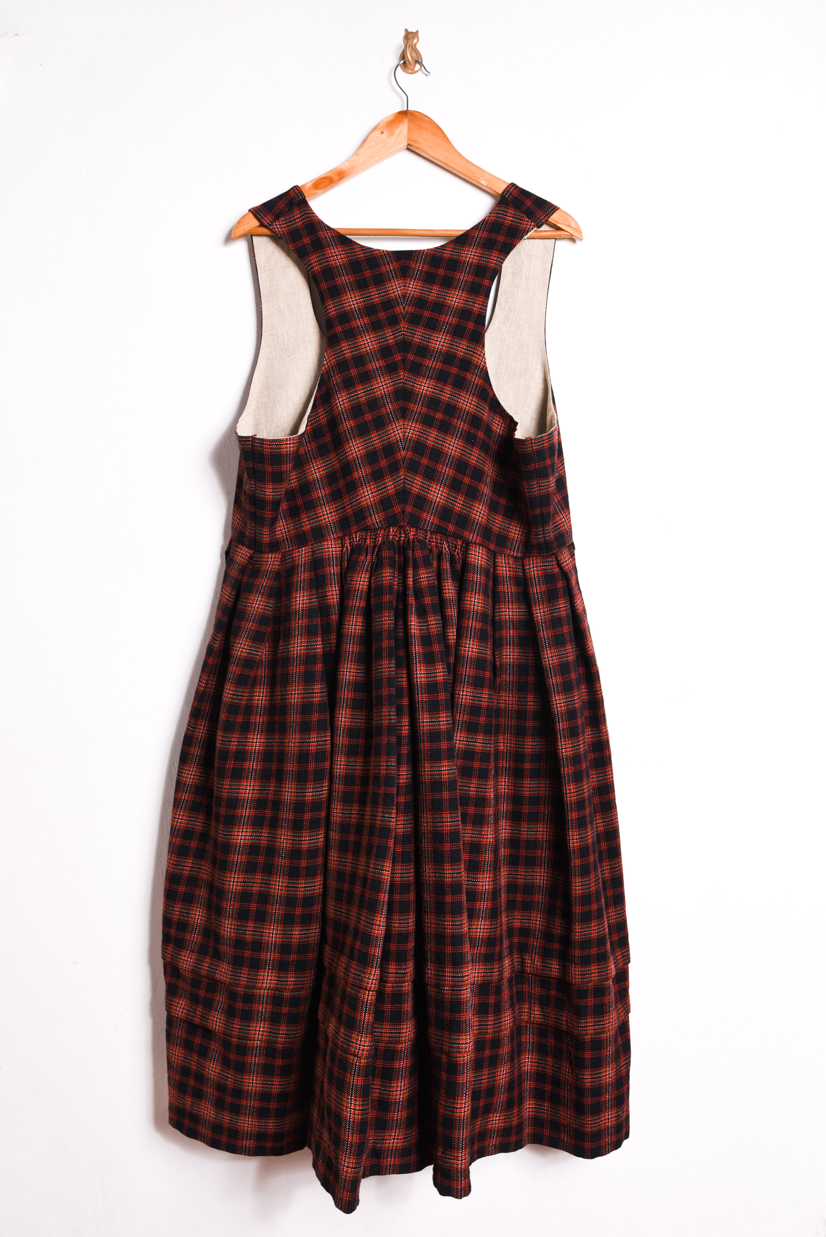 Maxi vestido lana tartán vintage