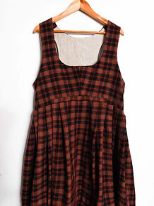 Maxi vestido lana tartán vintage