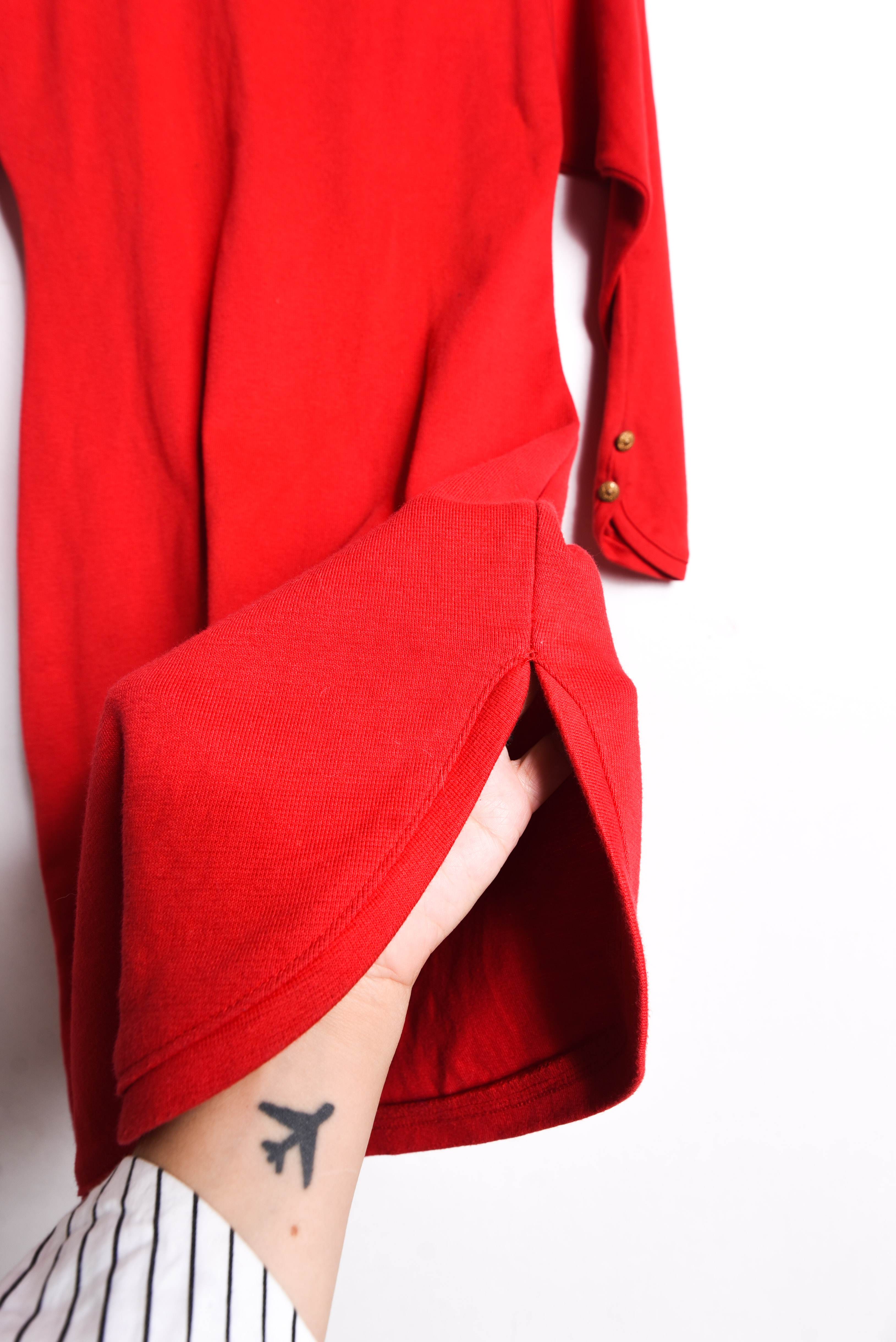 Vestido 80s rojo cuello alto