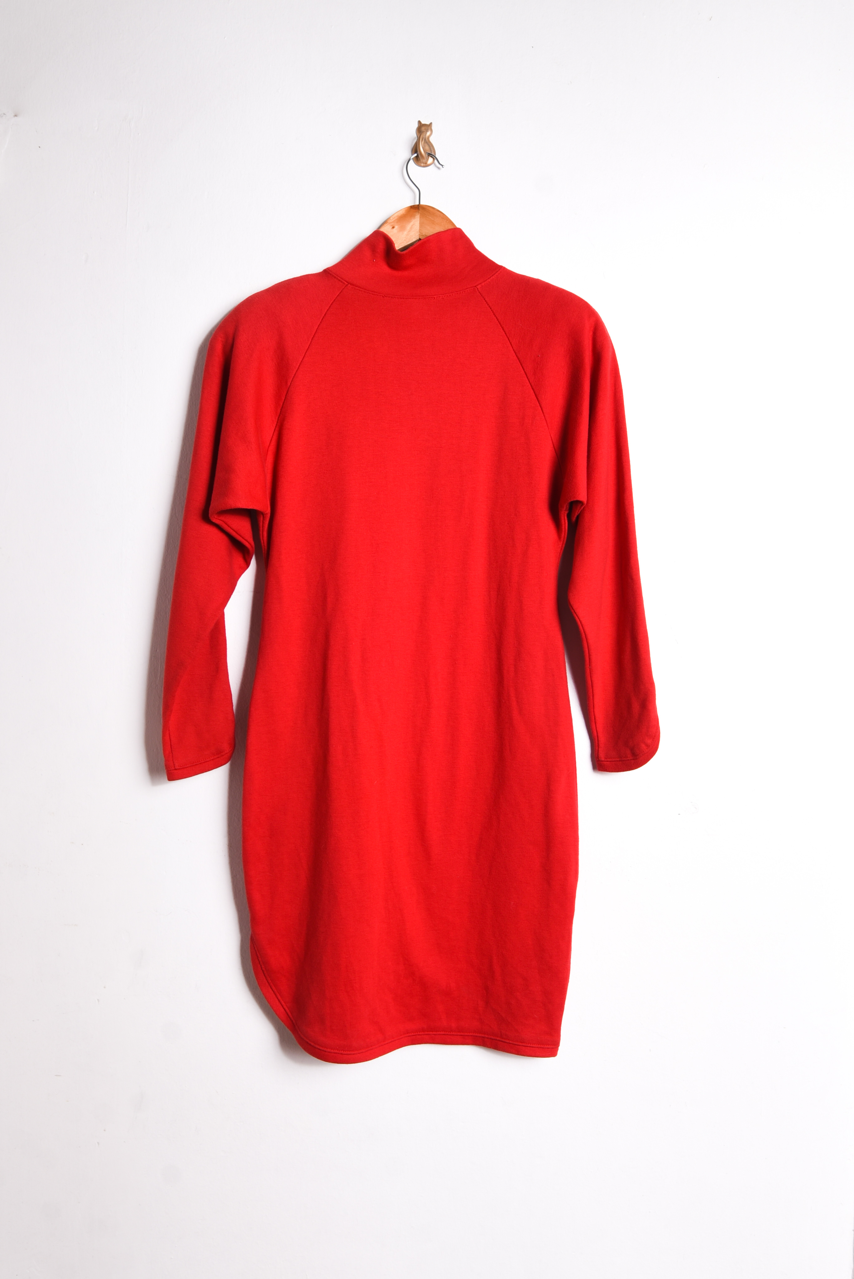 Vestido 80s rojo cuello alto