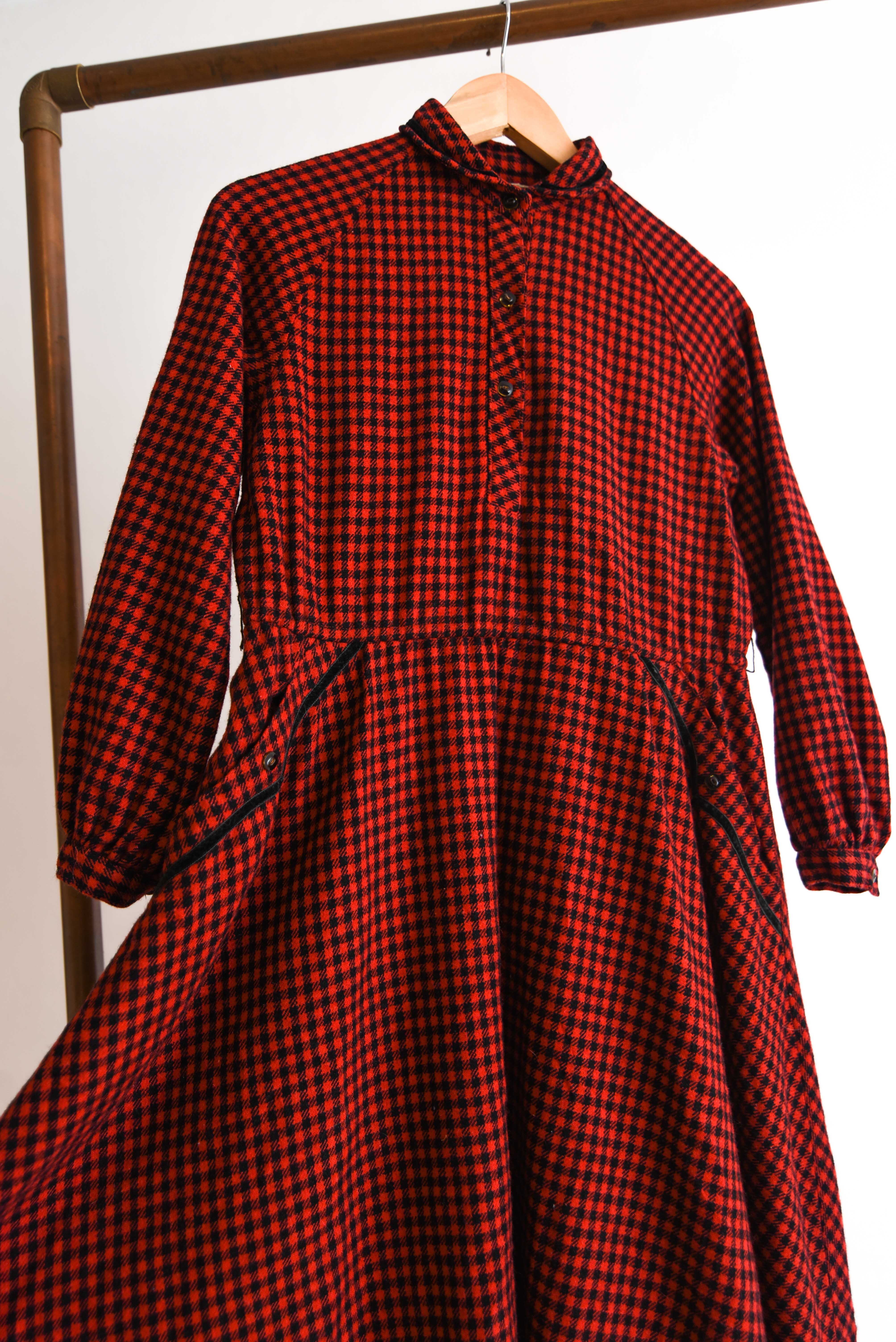 Vestido vintage gingham red