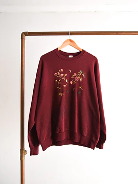 Polerón burdeo floral 90s