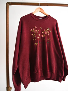 Polerón burdeo floral 90s