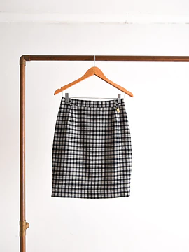 Falda vintage cuadros b&w