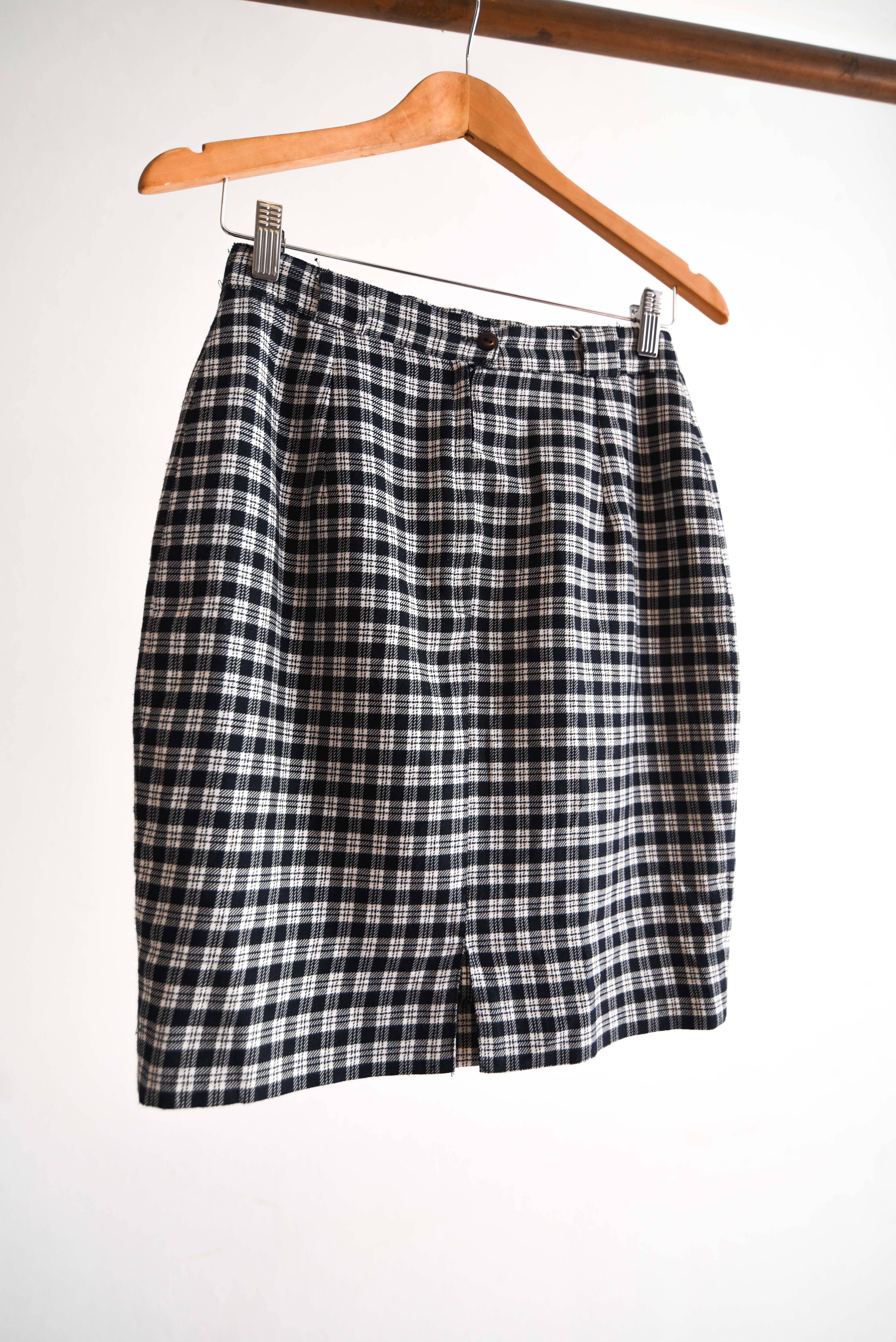 Falda vintage cuadros b&w