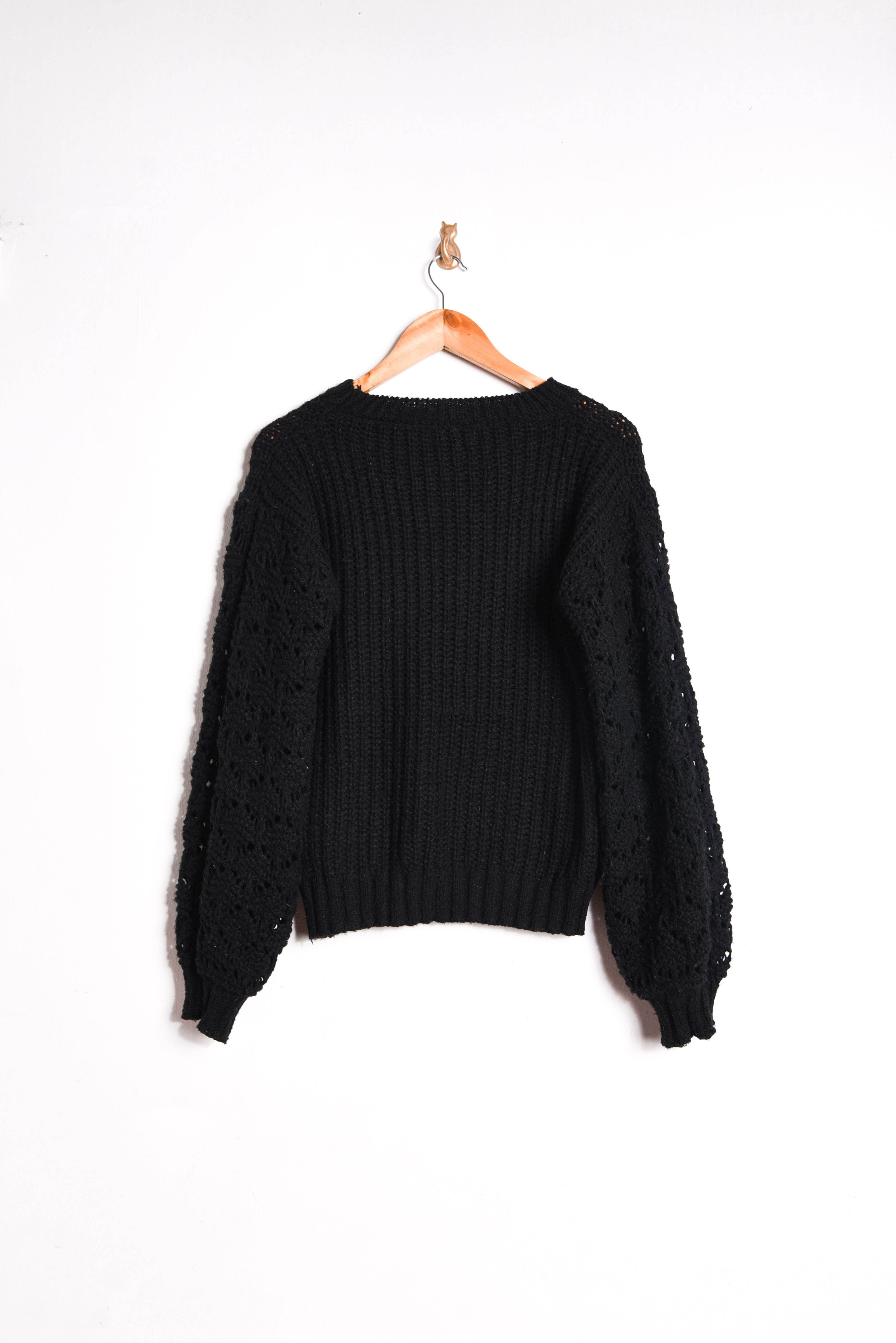 Chaleco negro manga globo