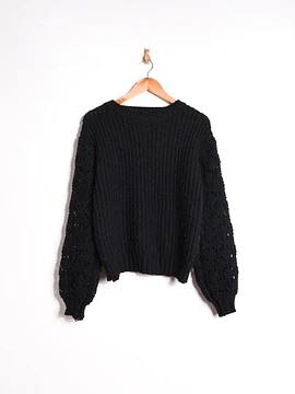 Chaleco negro manga globo