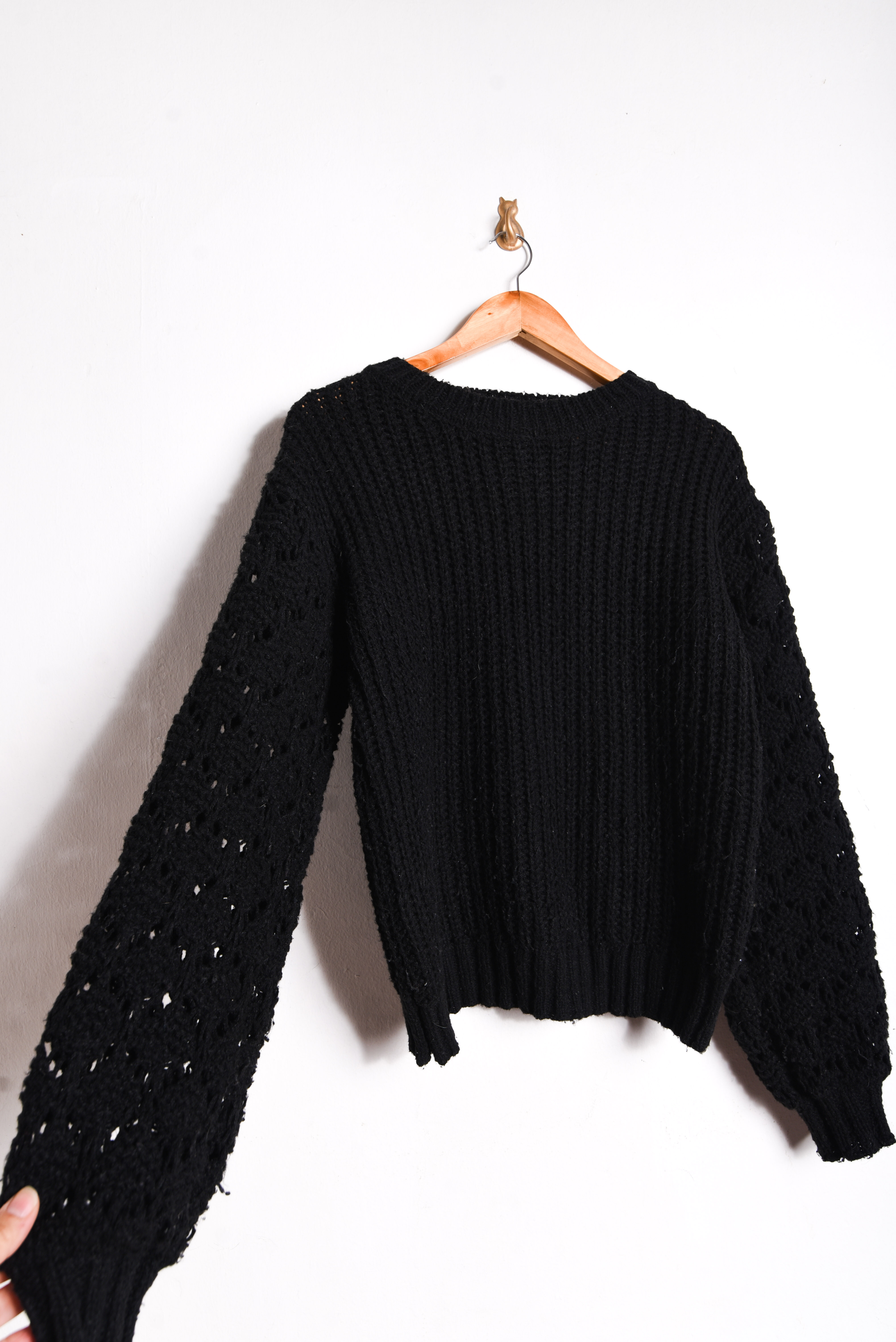 Chaleco negro manga globo