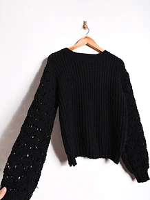 Chaleco negro manga globo