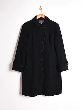 Abrigo negro lana botones