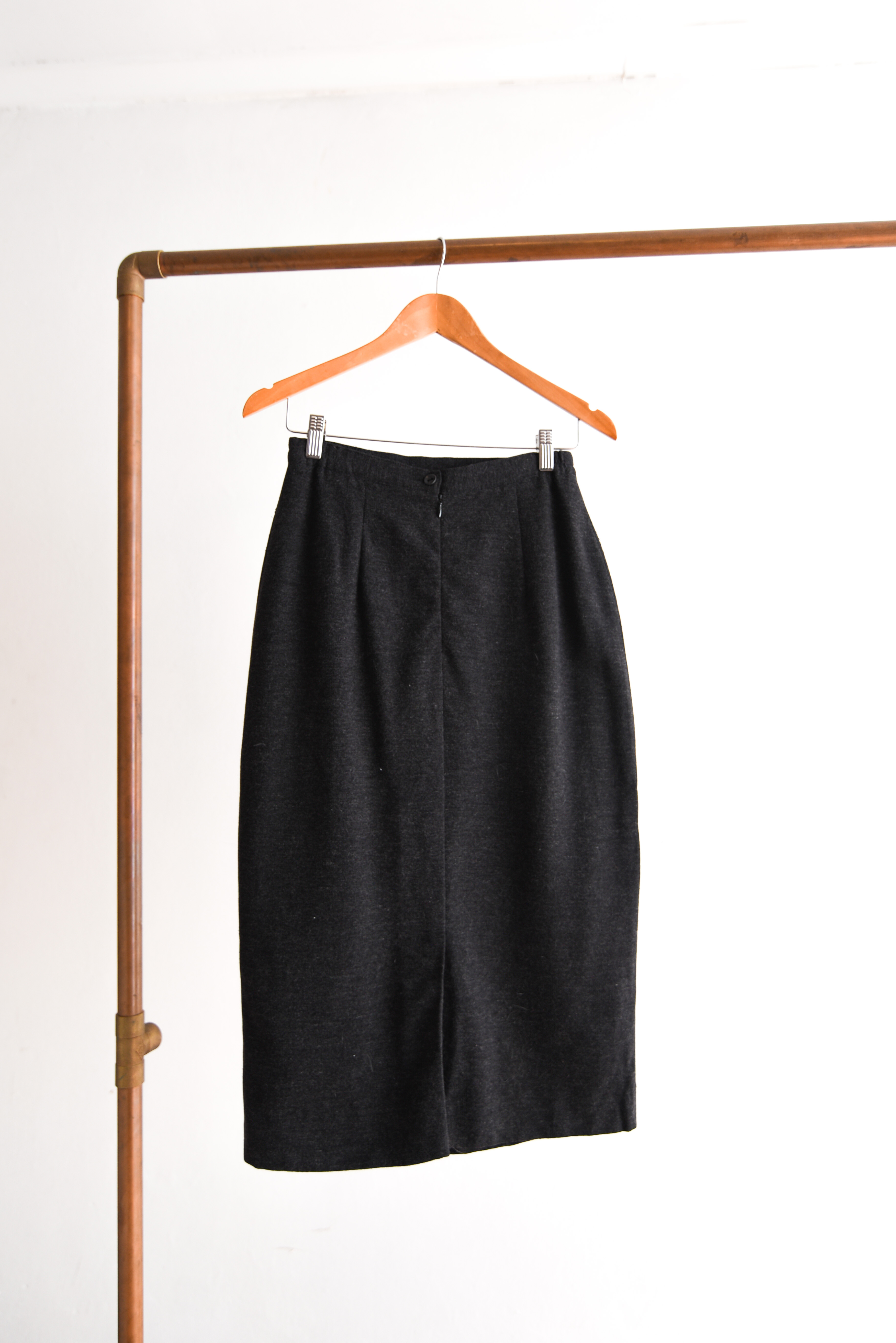 Falda lana grafito vntg