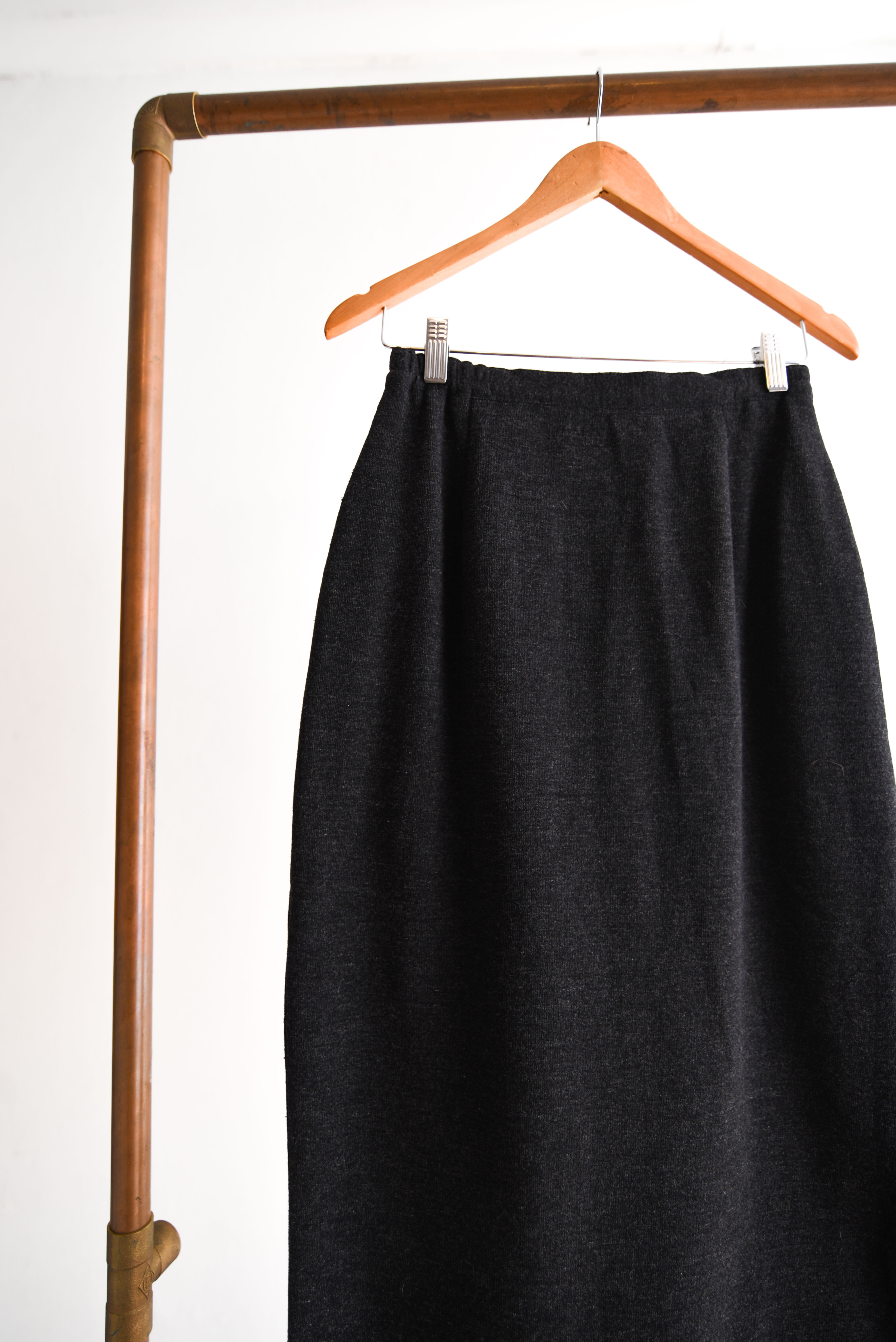 Falda lana grafito vntg