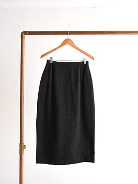 Falda lana grafito vntg