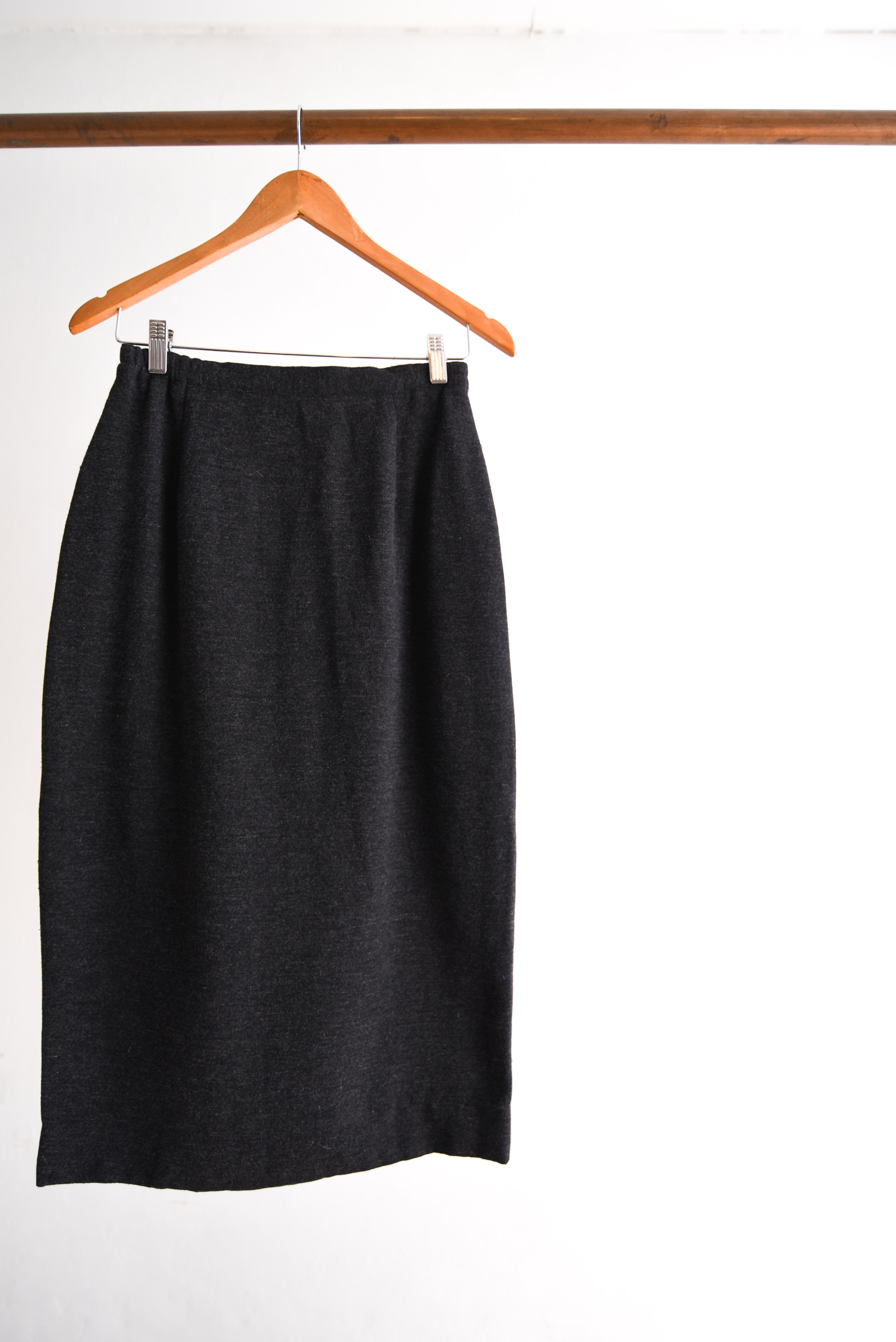 Falda lana grafito vntg