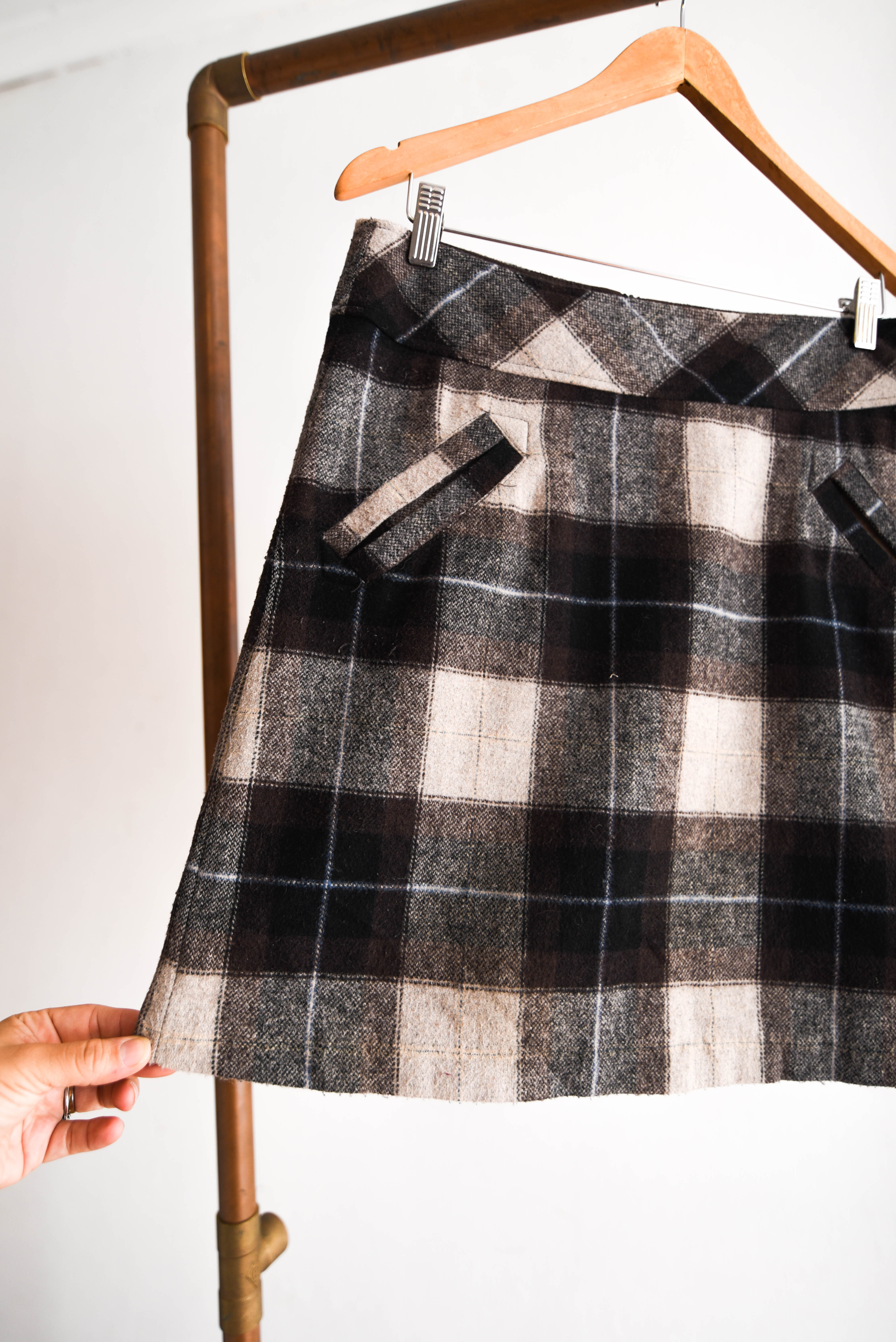 Falda tartán vintage lana