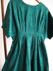 Vestido turquesa vintage bordado