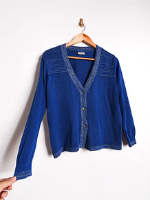 Cardigan azulino brillos