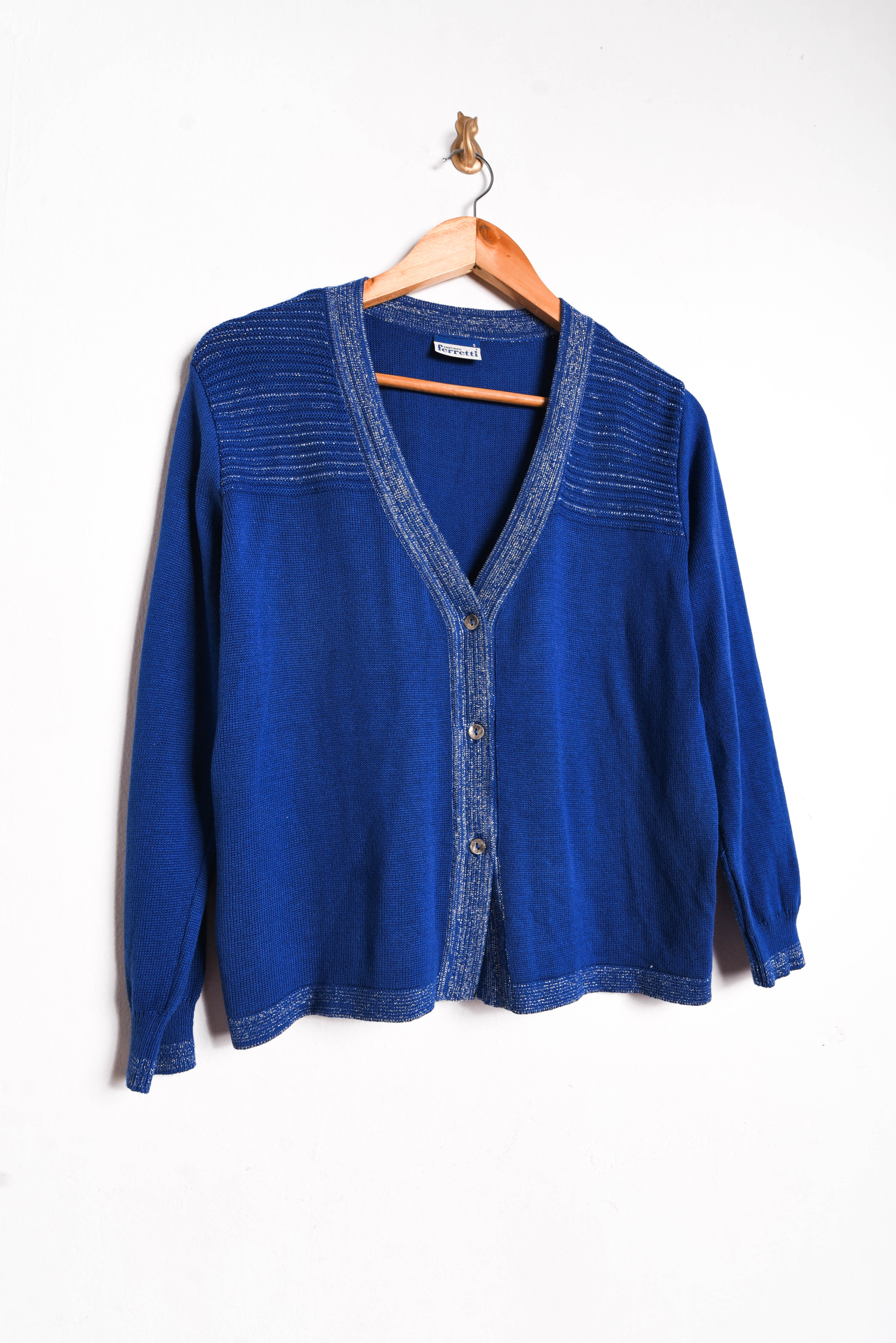 Cardigan azulino brillos