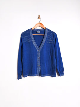 Cardigan azulino brillos