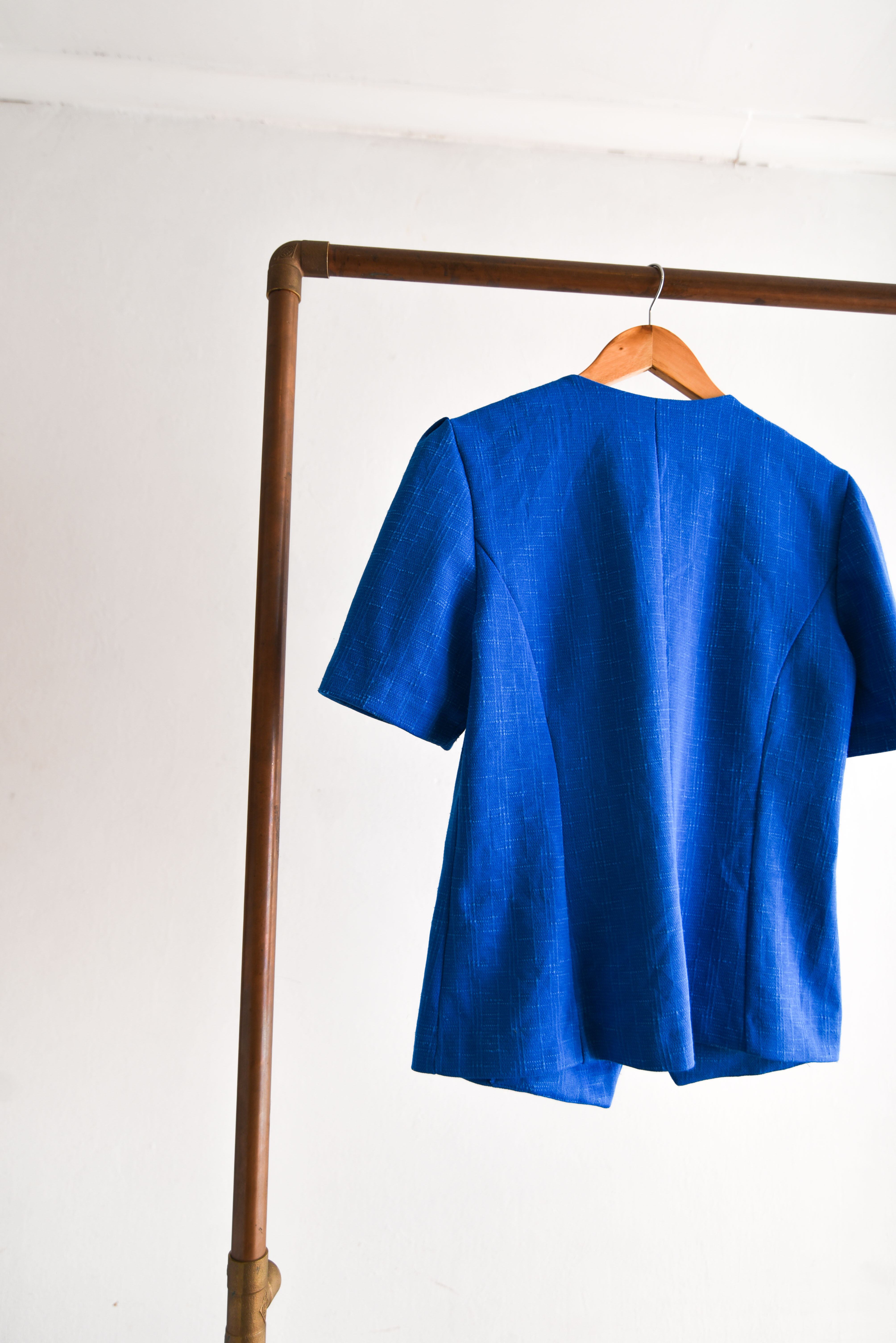 Blusa azulina 80s perlas