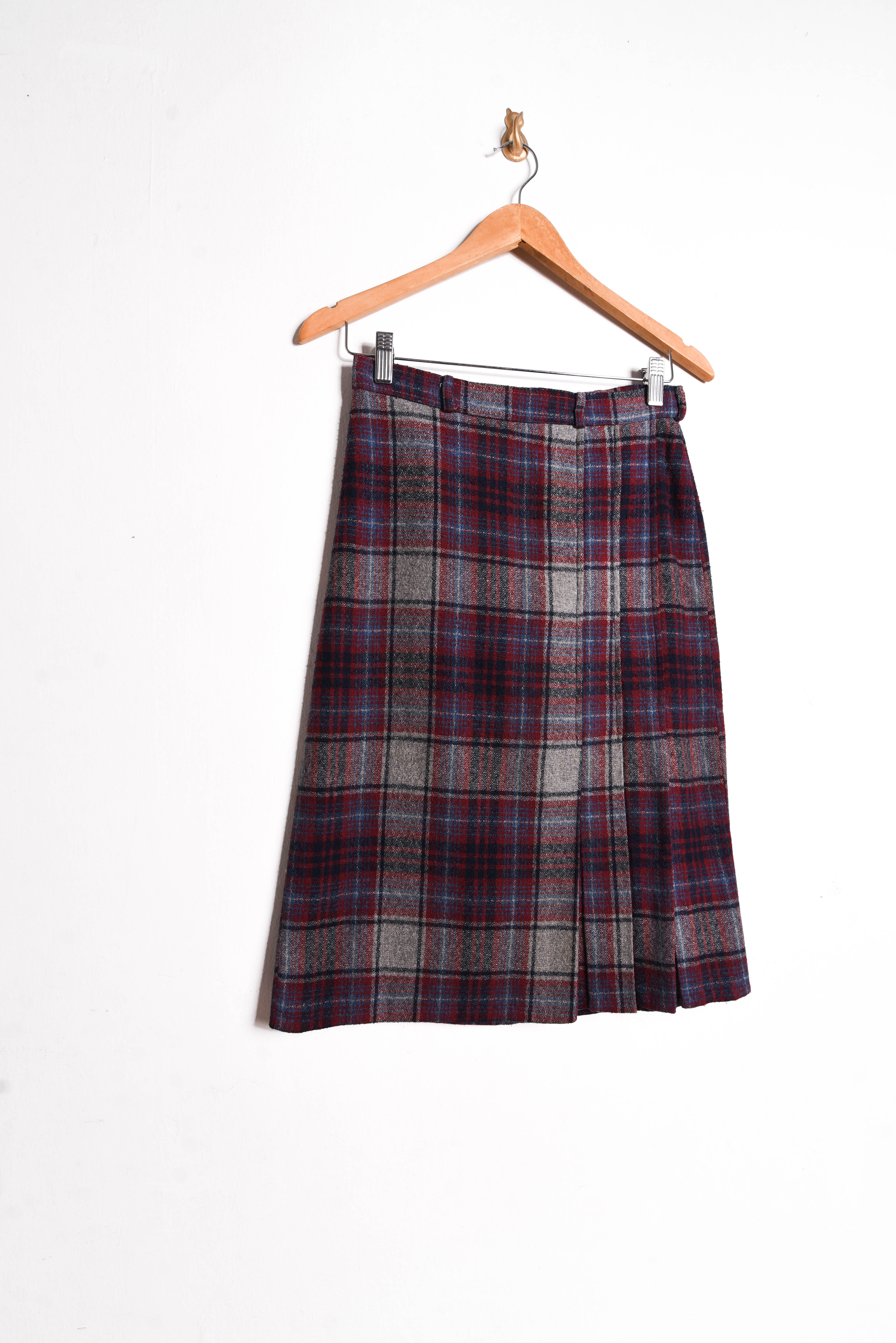 Falda midi tartán vintage