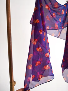 Pañuelo traslucido morado sombreros