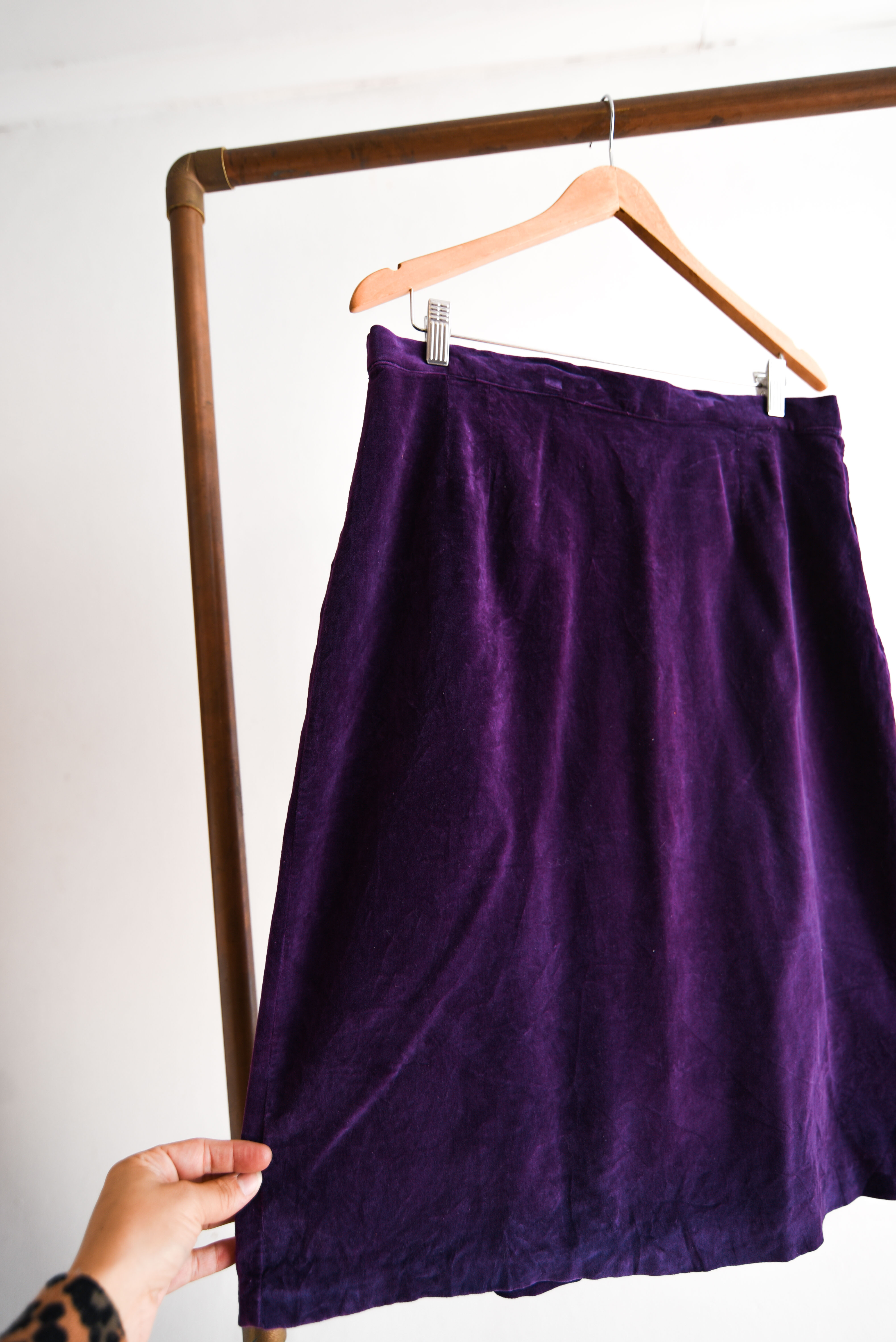 Falda purple terciopelo vintage