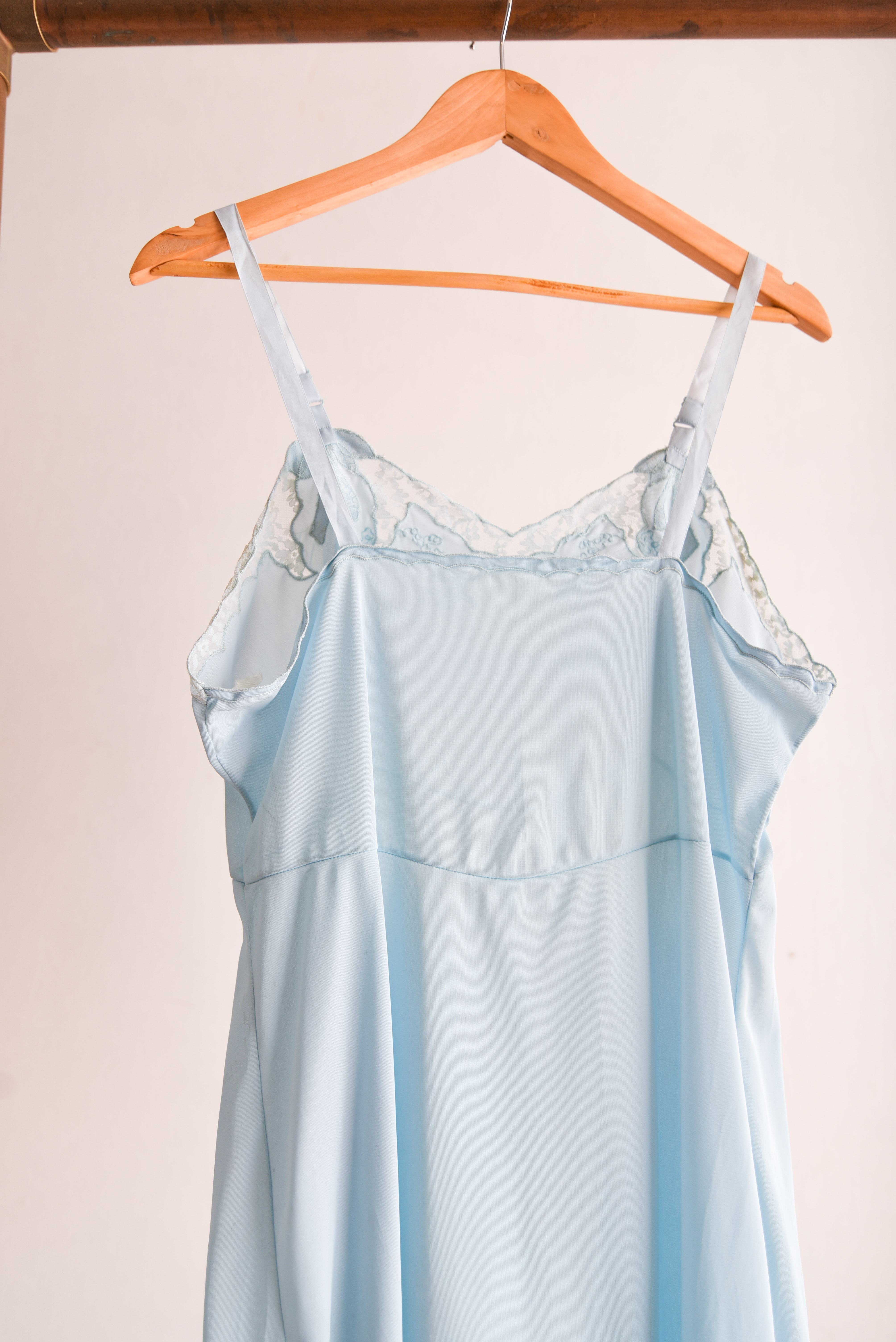 Vestido lencero celeste vintage 60s