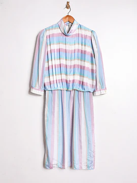 Vestido satín pastel 80's