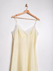 Vestido lencero amarillo vintage 60s