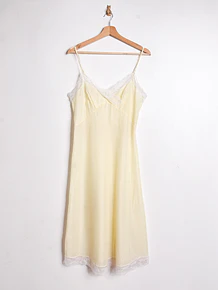 Vestido lencero amarillo vintage 60s