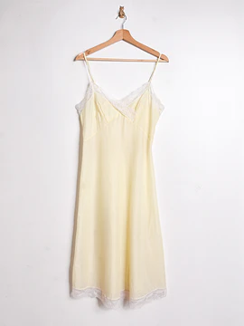 Vestido lencero amarillo vintage 60s