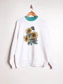 Polerón vintage girasoles