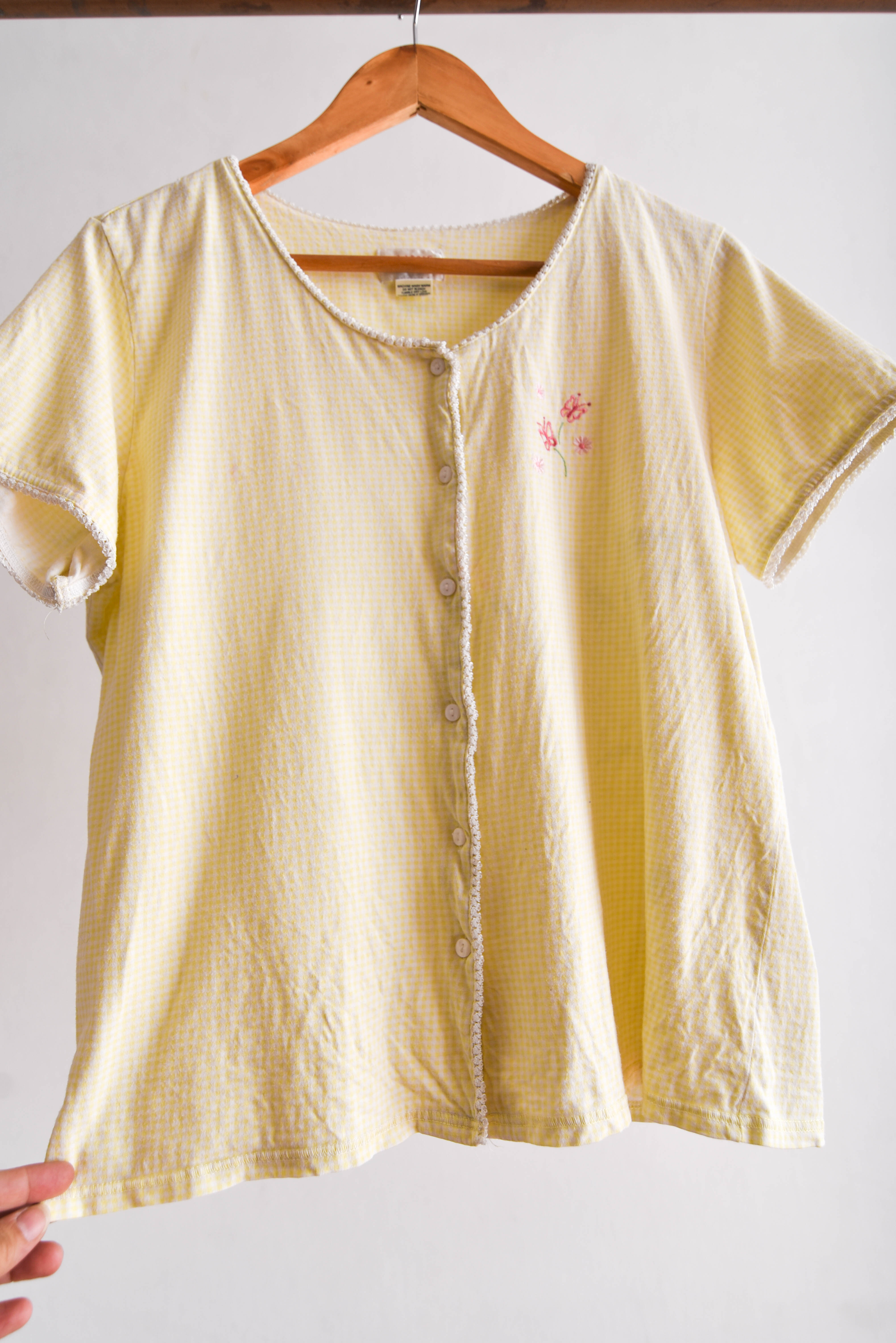 Camisa lencera gingham pastel