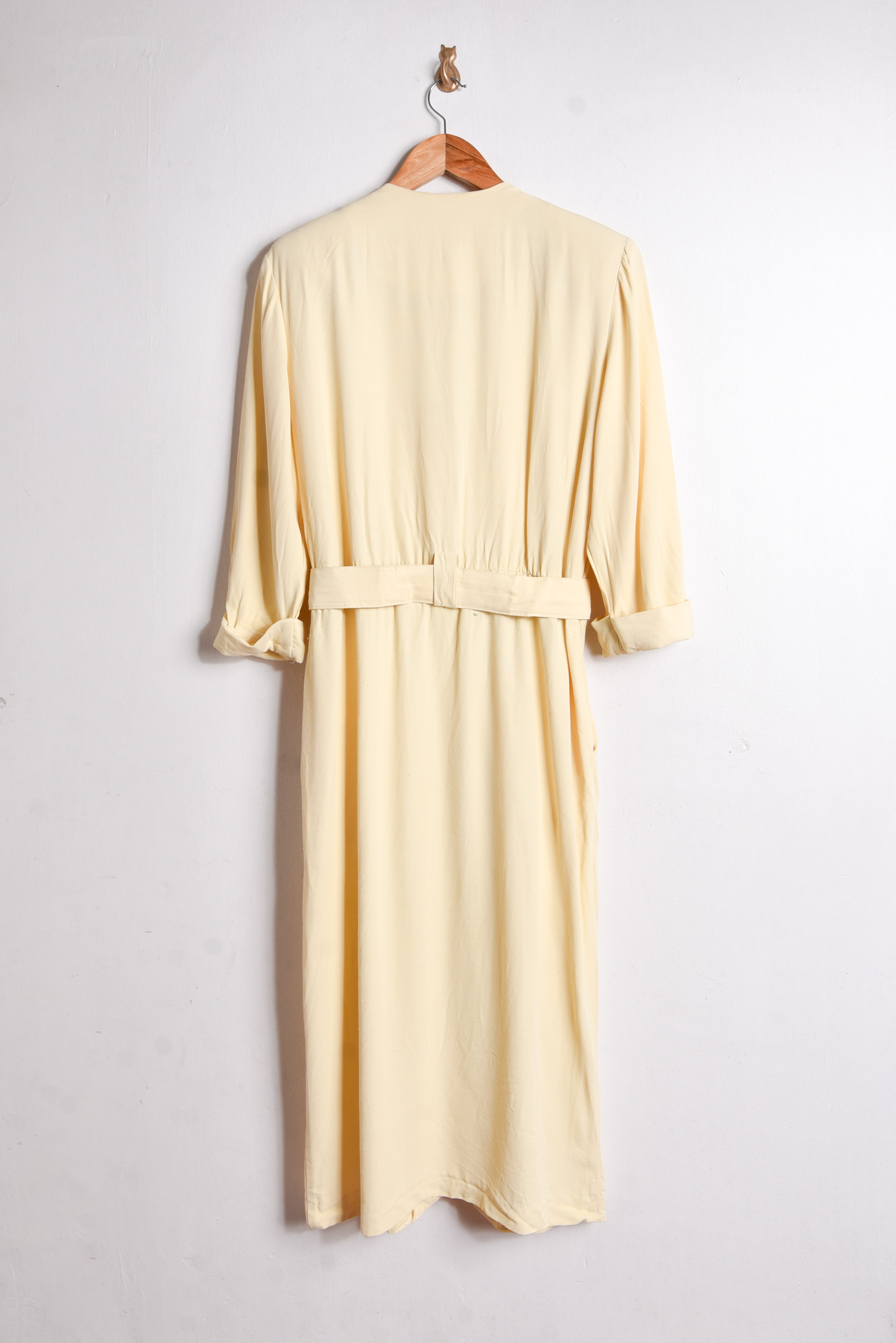 Vestido vintage amarillo pastel 80s