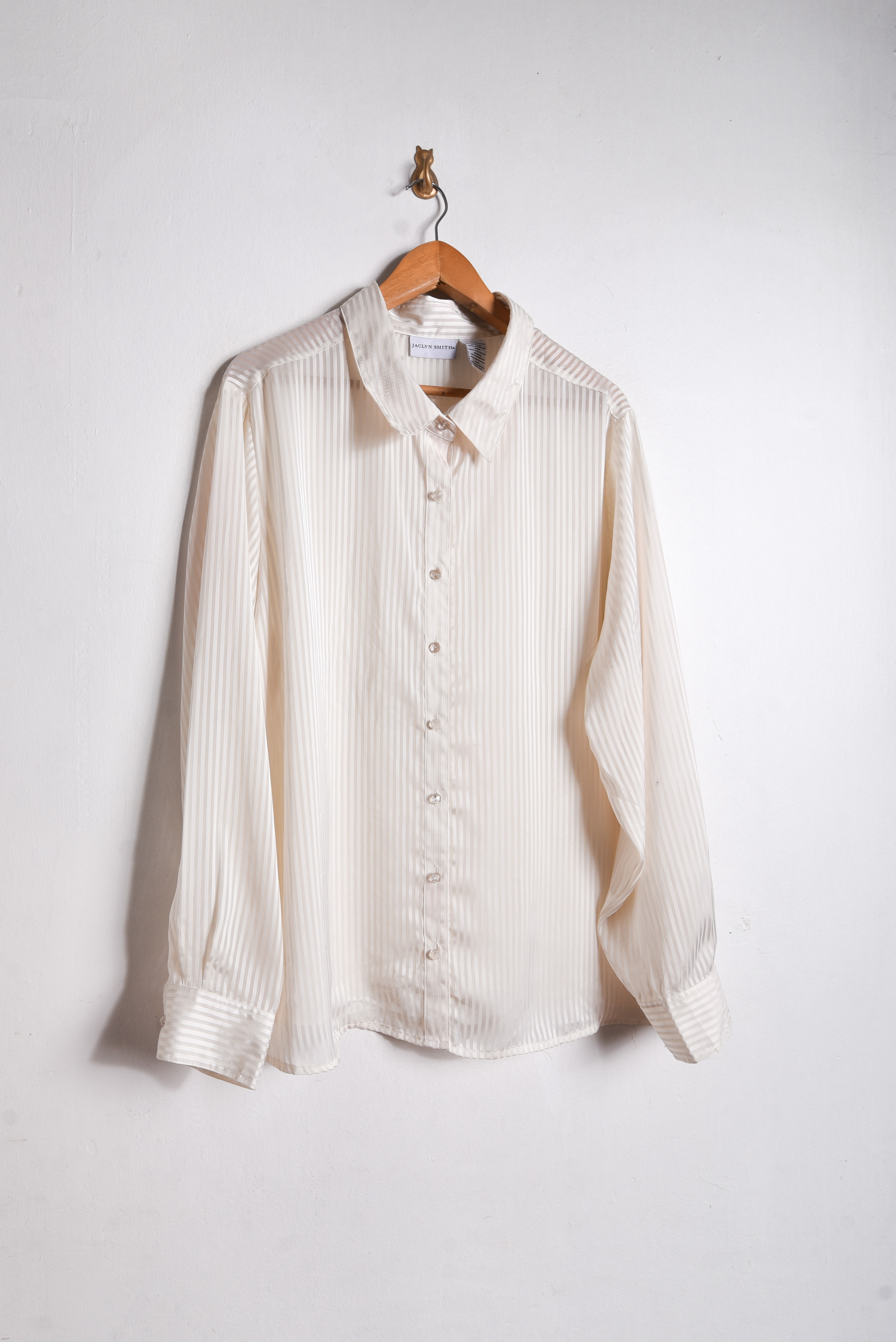 Blusa marfil rayada traslucida