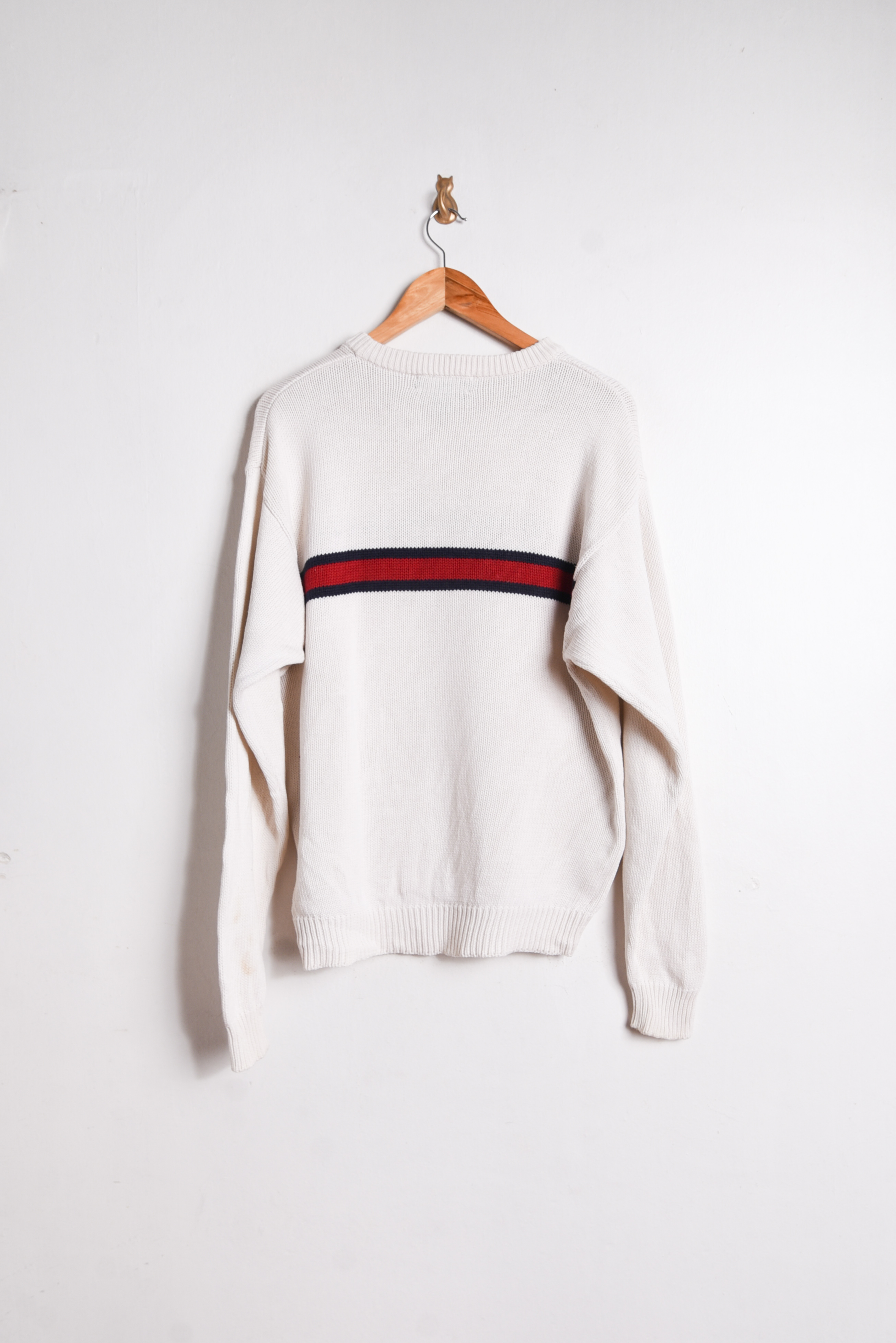 Chaleco marfil franja 90s