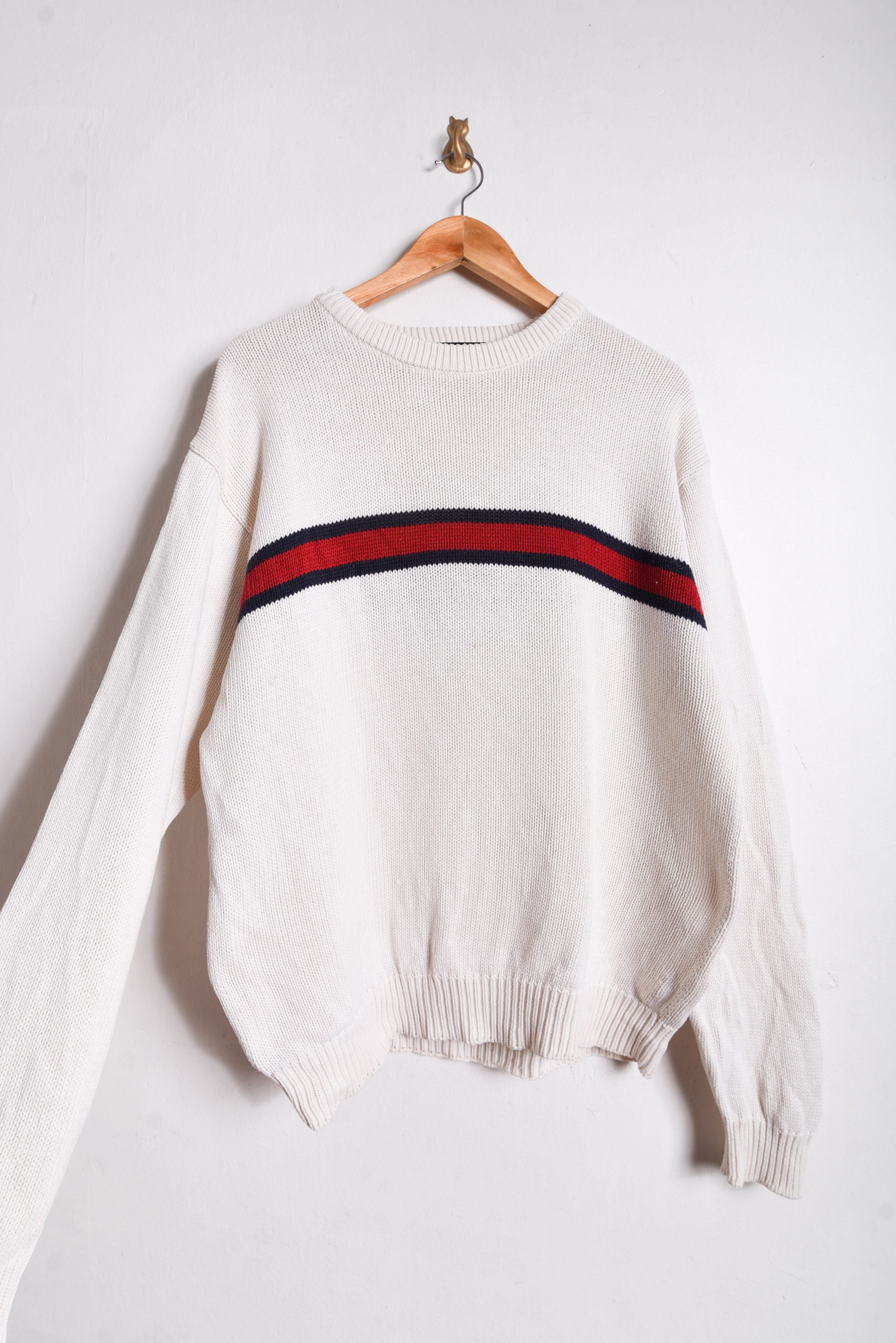 Chaleco marfil franja 90s