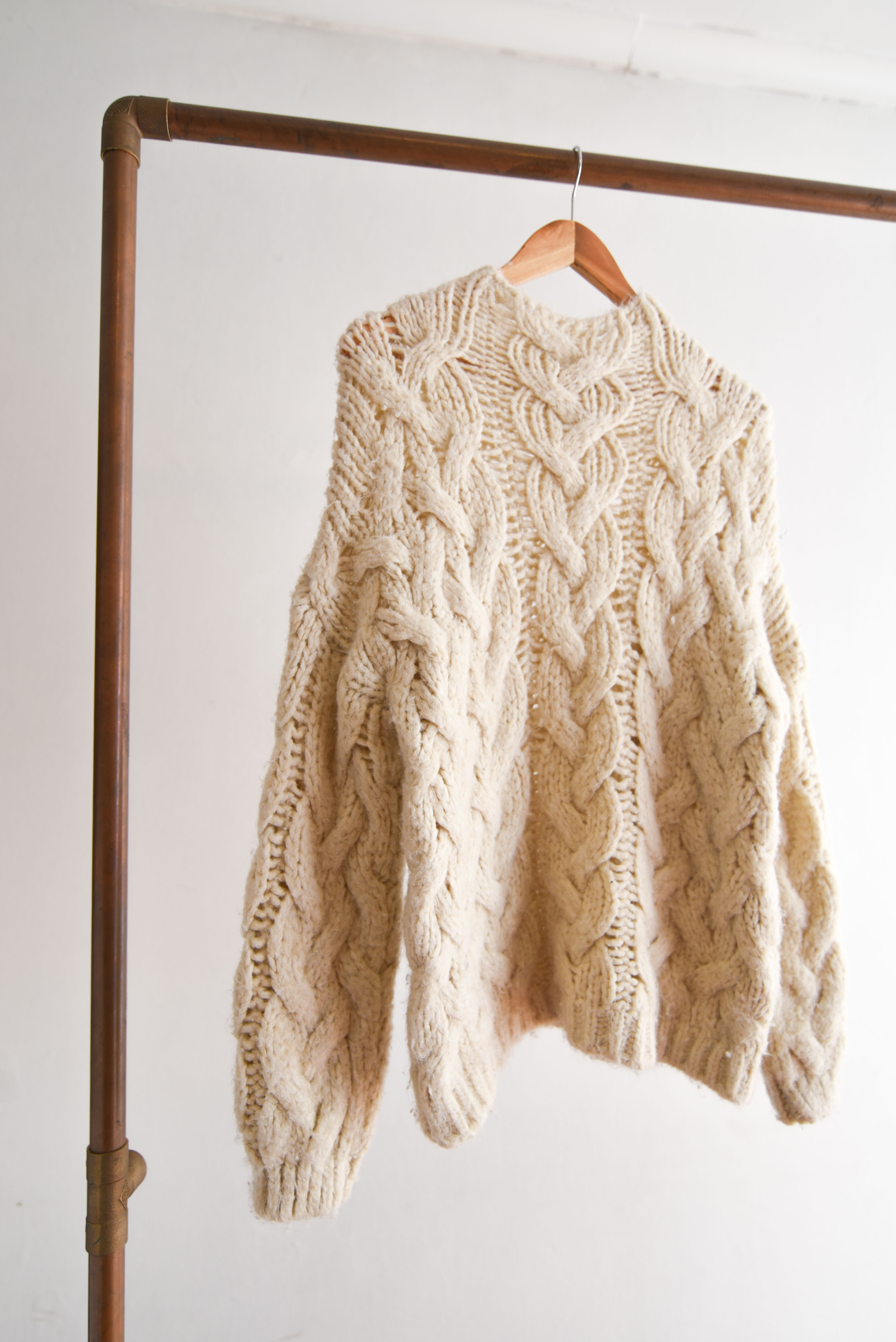 Chaleco trenzado marfil