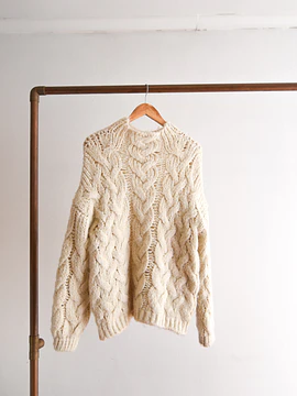 Chaleco trenzado marfil