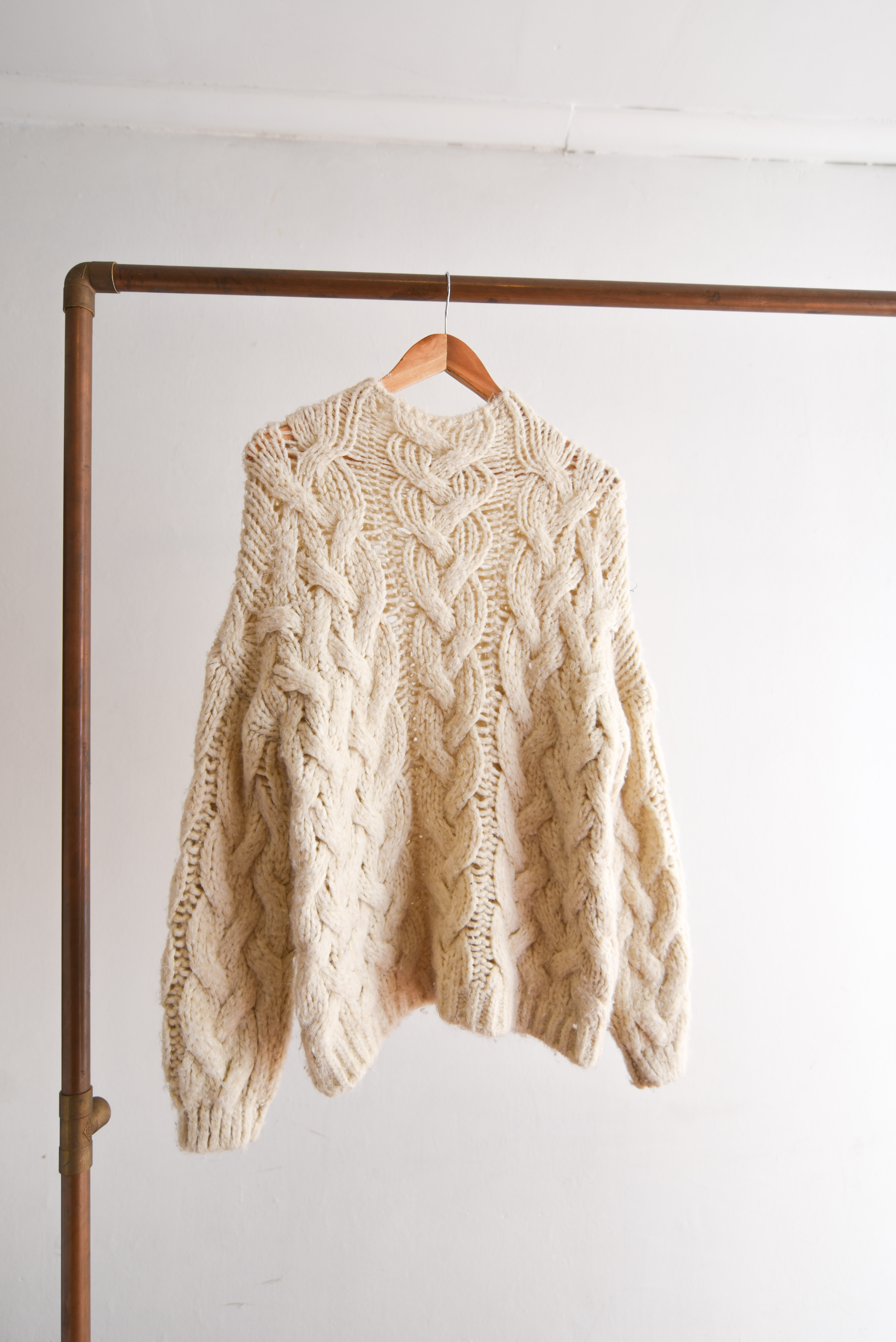 Chaleco trenzado marfil