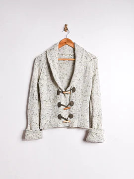 Cardigan marfil jaspeado