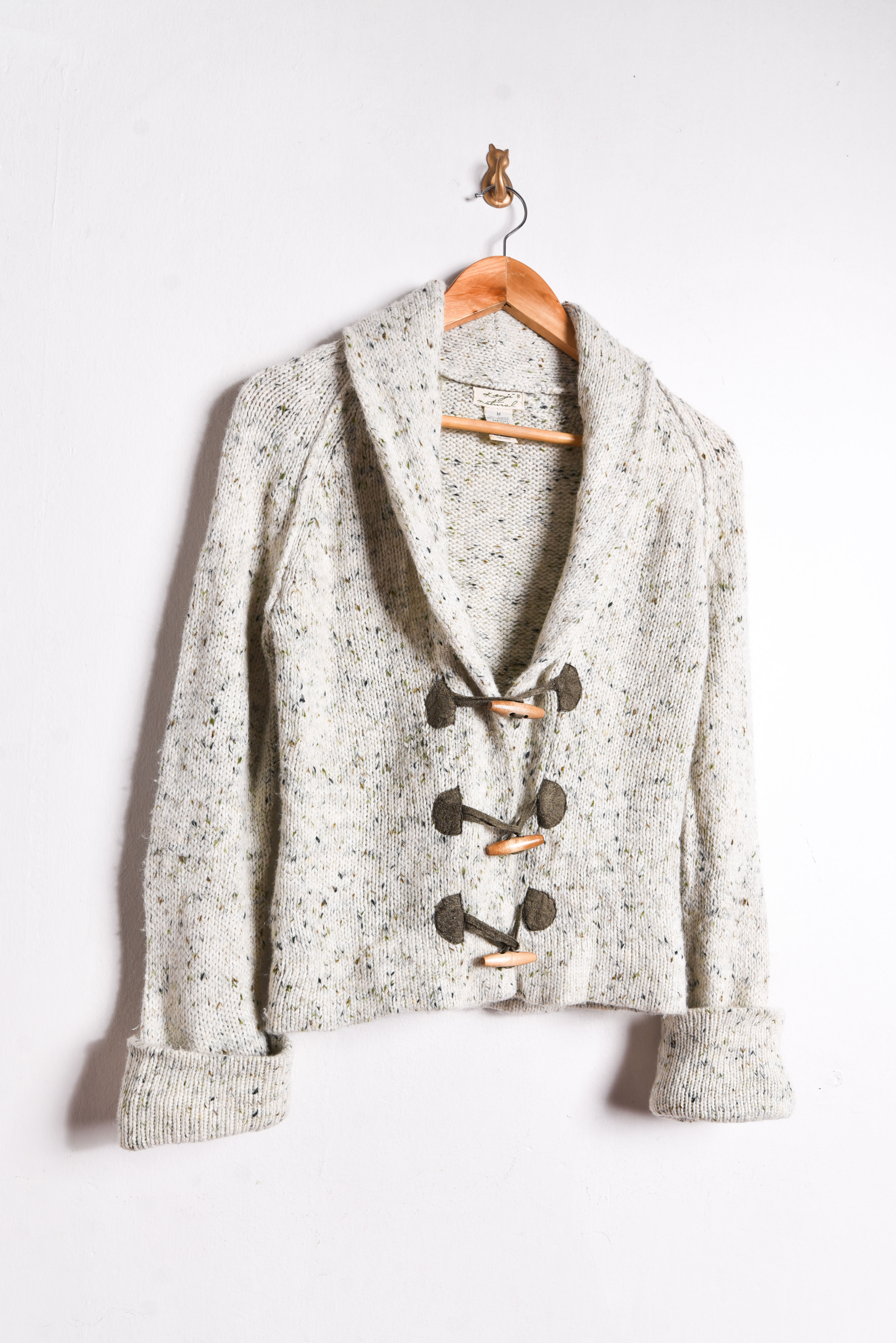 Cardigan marfil jaspeado